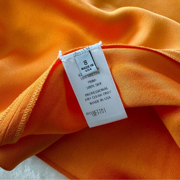 Rosetta Getty Keyhole Bias Silk T-Shirt Dress in Tange Tangerine Size 8 - Picture 4 of 10